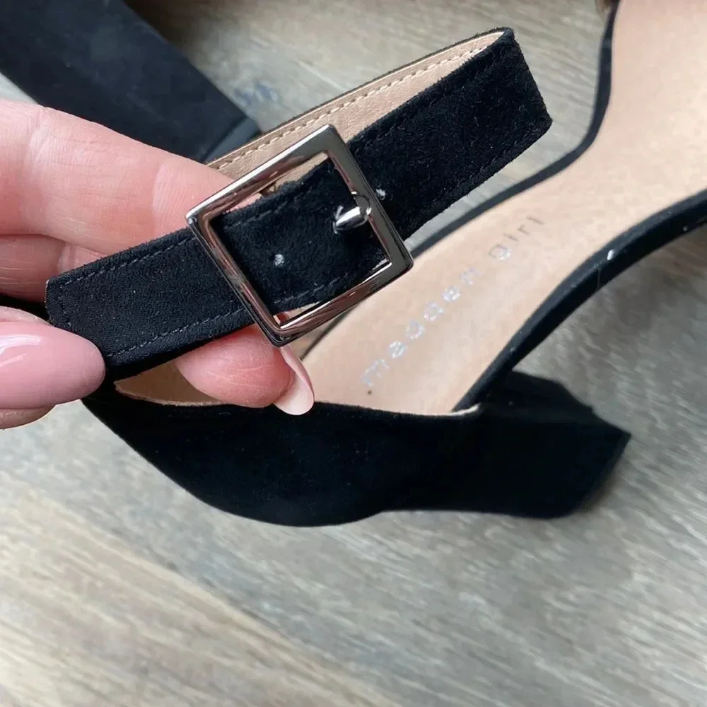 MADDEN GIRL rhinestone strap heeled sandals